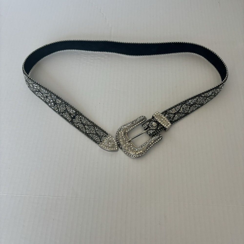 Silver Rhinestone Studded Western Rodeo High Quality Fashion Chic‎ Cowgirl Belt